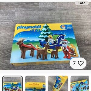 Playmobil 1-2-3 Set #6787 Santa with Sleigh and Reindeer (new in bag, not box)